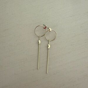 Gold Moon Drop Earrings